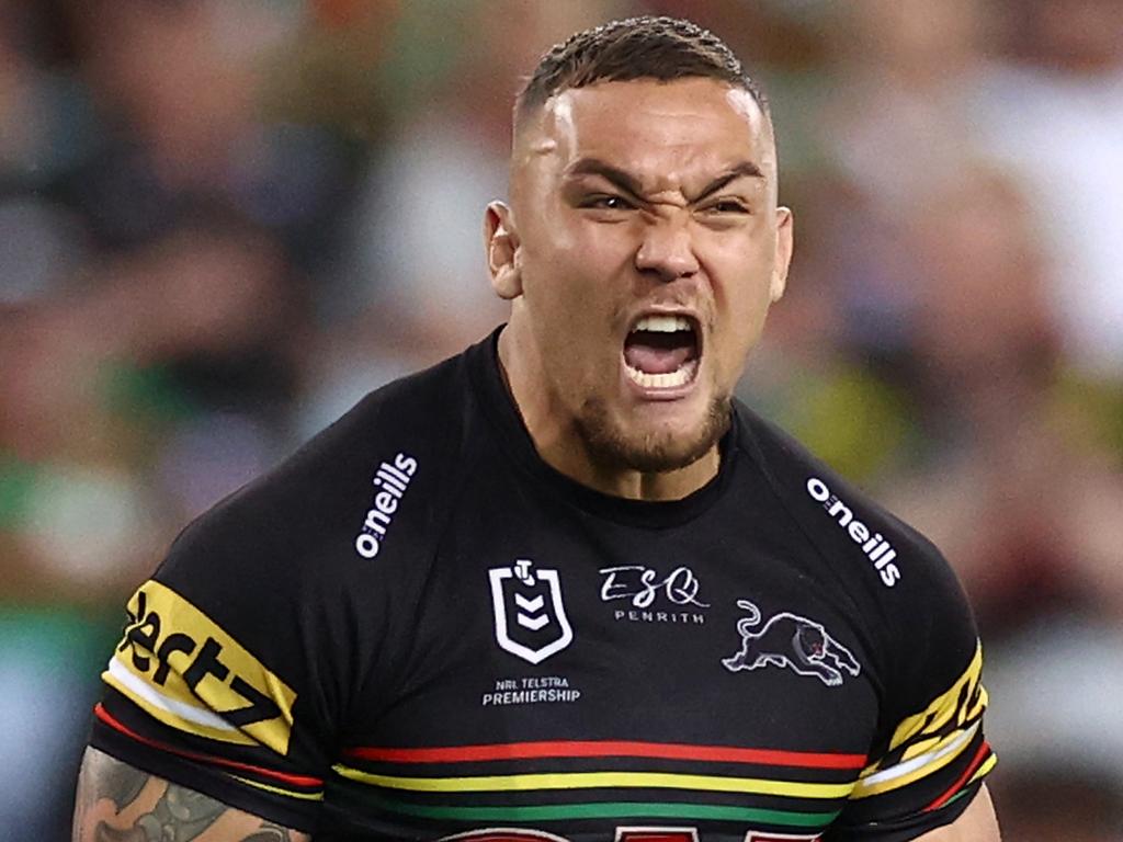 James Fisher-Harris of the Panthers may have a union background but his heart is rugby league. Picture: Cameron Spencer/Getty Images