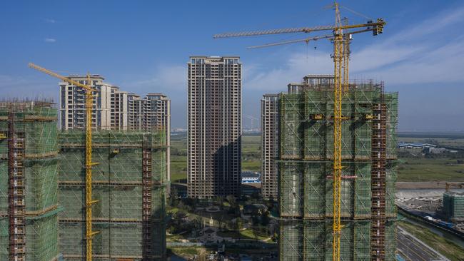 High-rise apartment buildings at China Evergrande Group's under-construction Riverside Palace development in Taicang, Jiangsu province. Picture: Qilai Shen/Bloomberg via Getty Images