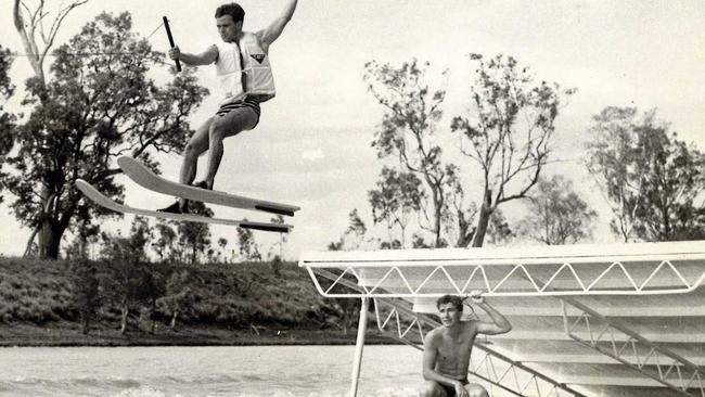 SKI TRICKS: Alf Kele and Tom Lambert ski at South Yaamba  1966. Picture: Contributed