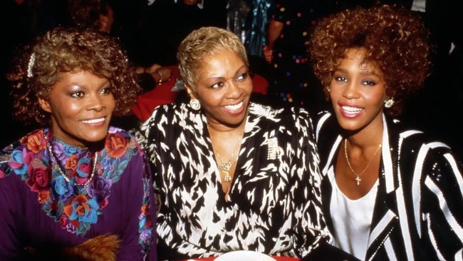 Cissy Houston with her daughter Whitney, right, and her niece Dionne Warwick during the annual American Music Awards ceremony in 1987. Picture: Ralph Dominguez/MediaPunch, via Getty Images