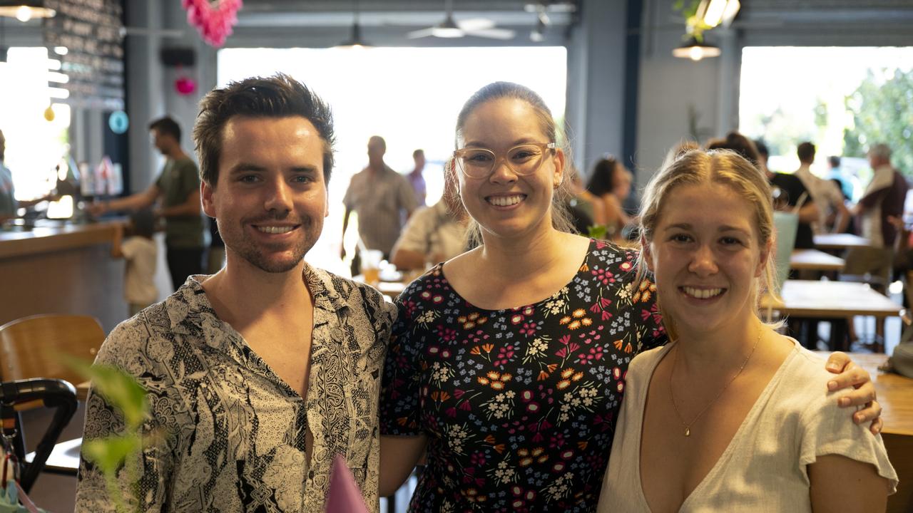 Natasha, Kaitlin and Brycean at Tiny Mountain's third birthday. Picture: Supplied