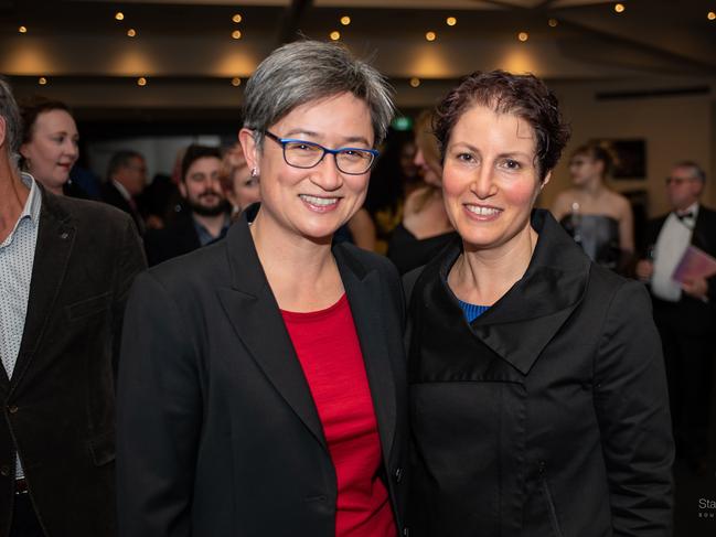 SOCIAL PICS: Senator Penny Wong and Sophie Allouache  at the opening night of Bizet’s The Pearl Fishers at the Festival Theatre from May 12-19. Lexi Scott and Mario Bellanova Picture: Jason Vandepeer