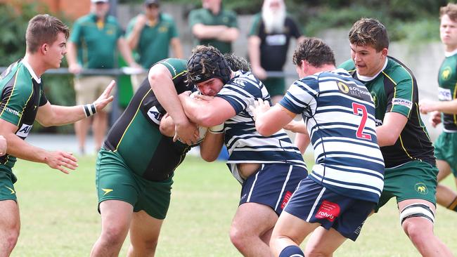 Brothers Hudson Mulcahy during the Colts 1 rugby union match between Brothers and Wests. Picture: Tertius Pickard