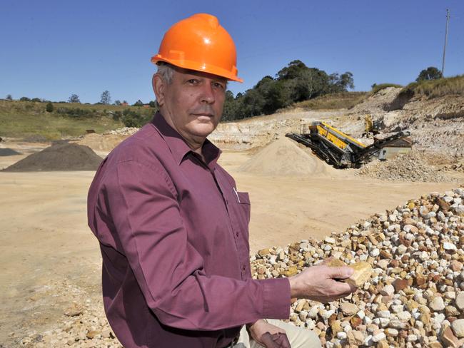 Jeff Champion pictured at Champions Quarry, Wyrallah Road, Tucki, after winning approval to expand in September, 2012. Photo Cathy Adams / The Northern Star