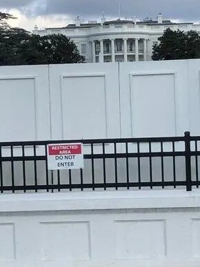 The White House can only be seen behind protective barricades. Picture: Chris Kenny.