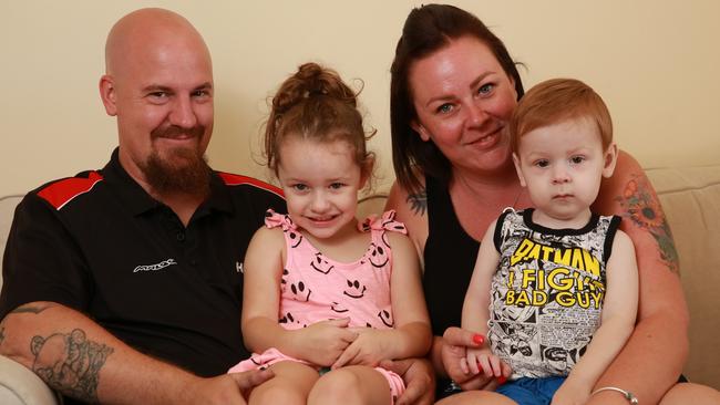 Michael and Lauren Cappello with children Savanna and Dominic. Picture: Damian Shaw