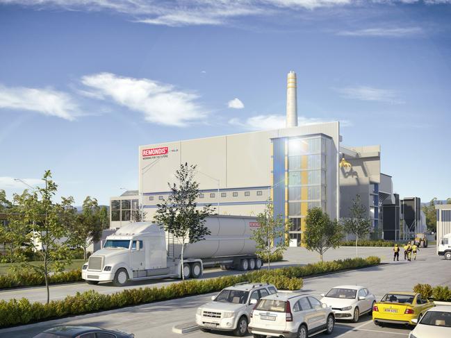 An artist’s impression of the $400 million waste-to-energy plant