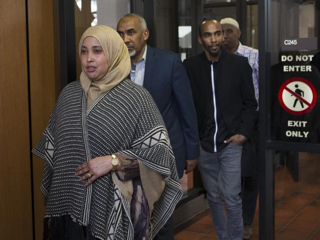 Mohamed Noor’s family seen leaving court. Picture: Angus Mordant/News Corp Australia