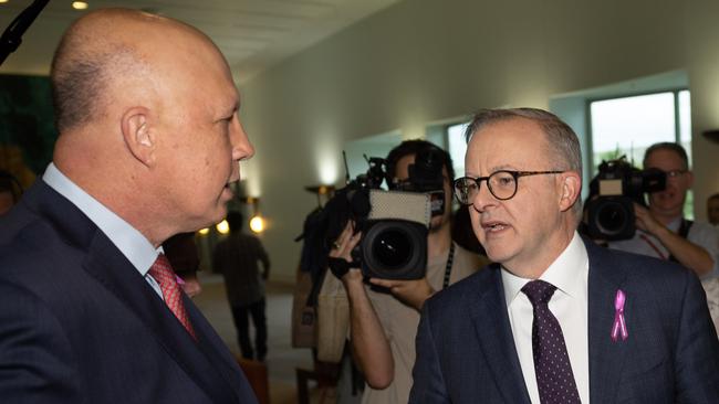 Opposition Leader Peter Dutton and Prime Minister Anthony Albanese. Picture: NCA NewsWire/Gary Ramage