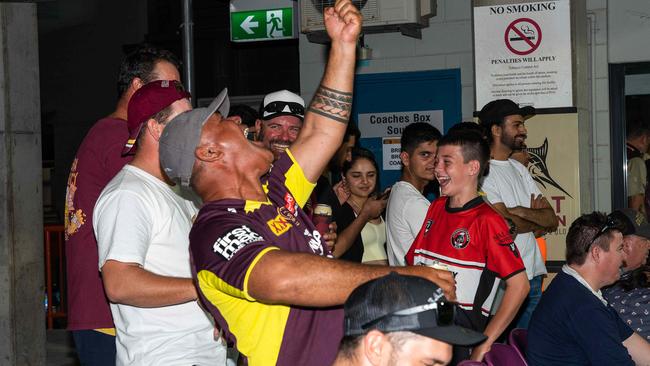 Brisbane Broncos had plenty to celebrate during the first half at TIO Stadium. Picture: Pema Tamang Pakhrin