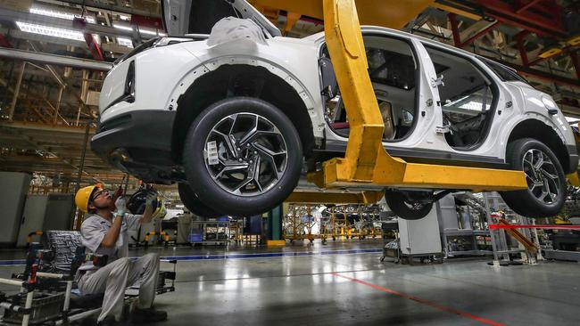 A Chinese car factory. Picture: AFP