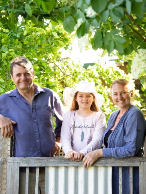 Kay Saarinen with her family on the far south coast of NSW.