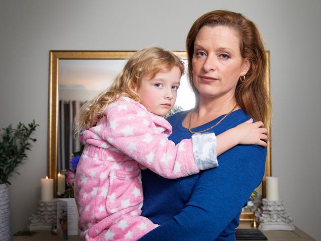 Bonnie Power, with daughter Stephanie, 6, says the children had said they waited for the green light before crossing. Picture: Mark Stewart