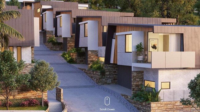 Artist's impression of Adpen's Nature's Edge small-lot housing development at Waterworks Rd.