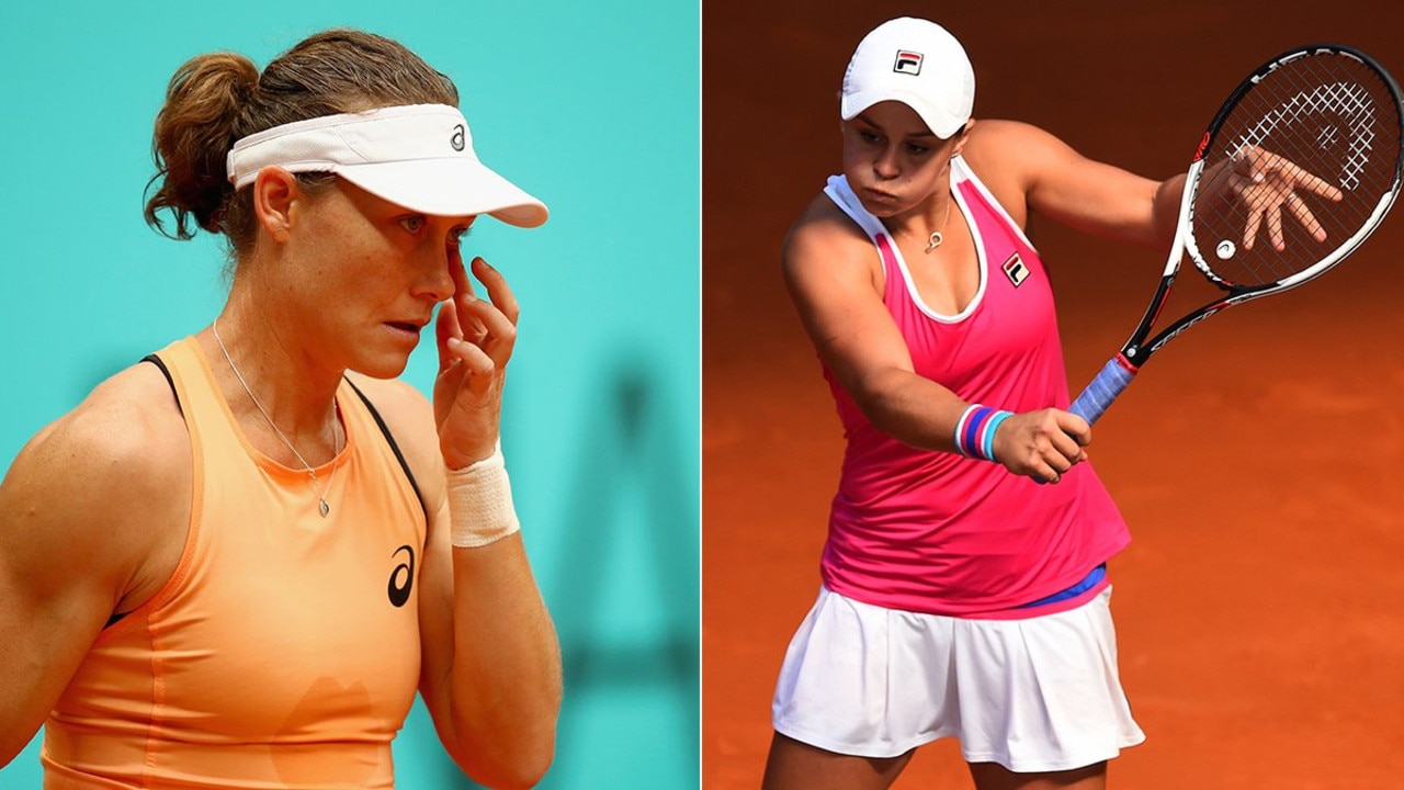 (L-R) Sam Stosur and Ash Barty are hitting form ahead of the French Open.