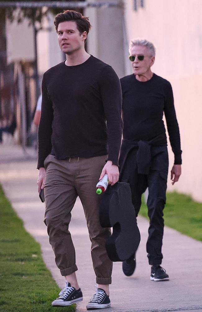 Fashion designer Calvin Klein and his partner Kevin Baker sweat it out at Gold's Gym in Los Angeles on January 28. Picture: Spot/Backgrid