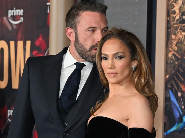 (FILES) US actress Jennifer Lopez (R) and US actor Ben Affleck attend Amazon's "This is Me... Now: A Love Story" premiere at the Dolby theatre in Hollywood, California, February 13, 2024. Jennifer Lopez has filed for divorce from Ben Affleck, US media reported on August 20, two years after the Hollywood power couple officially gave love a second chance by tying the knot. The pair, who were nicknamed "Bennifer" when they first dated in the frenzied tabloid celebrity days of the early 2000s, had rekindled their relationship almost two decades later. But Lopez on August 20 filed divorce papers at a Los Angeles court, Hollywood trade outlet Variety and celebrity gossip website TMZ said. A representative for Lopez declined to comment. Affleck's publicist did not immediately respond to AFP request for comment. (Photo by Robyn BECK / AFP)