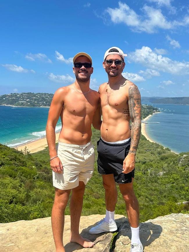 Jesse Baird (left) and partner Luke Davies. Picture: Instagram