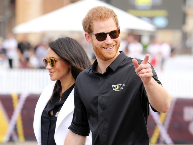 The royal couple look stylish at the Invictus Games driving challenge on Cockatoo Island. Picture: Tim Hunter