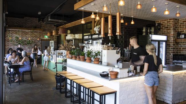 The interior dining space at Bam Bam Bakehouse. Picture: Mark Cranitch.