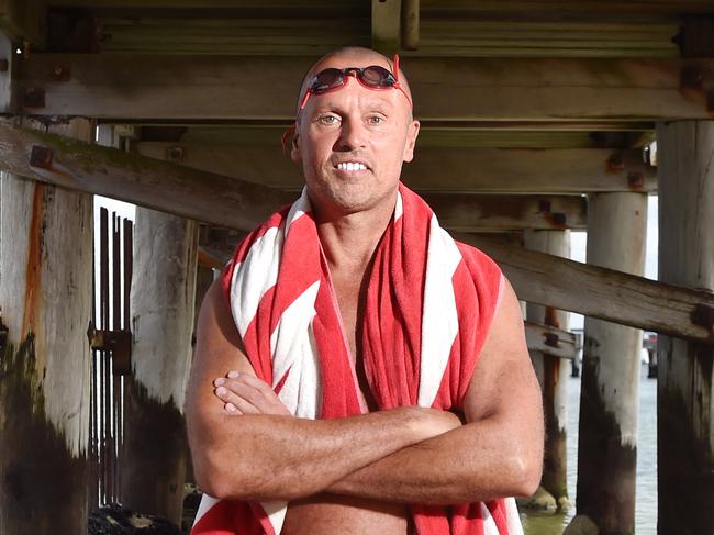 MELBOURNE, AUSTRALIA - FEBRUARY 15TH, 2023: John Van Wisse is training to break the record for swimming Loch Ness in Scotland. He will be doing the record attempt in July and has been using ice baths as part of his training.Picture : Nicki Connolly