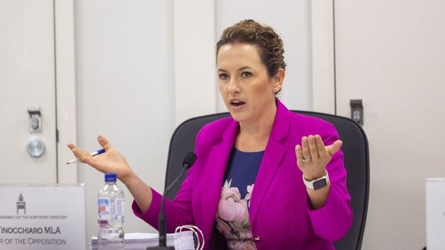 Leader of the Opposition Lia Finocchiaro attacked Ms Fyles with questions on crime, saying it should be the government’s “first priority”. Picture: Floss Adams.