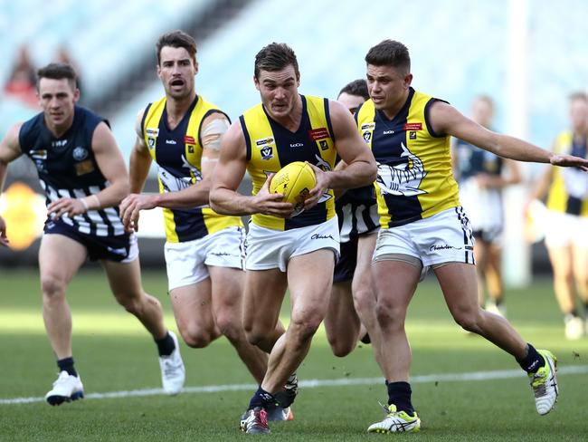 Luke Tapscott of Mornington gathers the ball during the Vic Country Championships between Geelong FNL and Mornington FNL played at the MCG on Saturday 13th May, 2017. Picture: Mark Dadswell