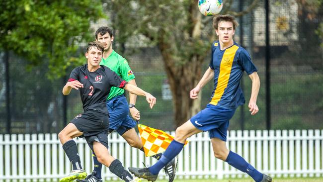 Rhys Gray from St Joseph's Gregory Terrace in the First XI Football (soccer) match between St Joseph's Gregory Terrace and Toowoomba Grammar School Picture: Renae Droop