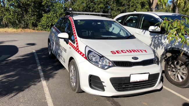 Security guards were site at the school this morning.