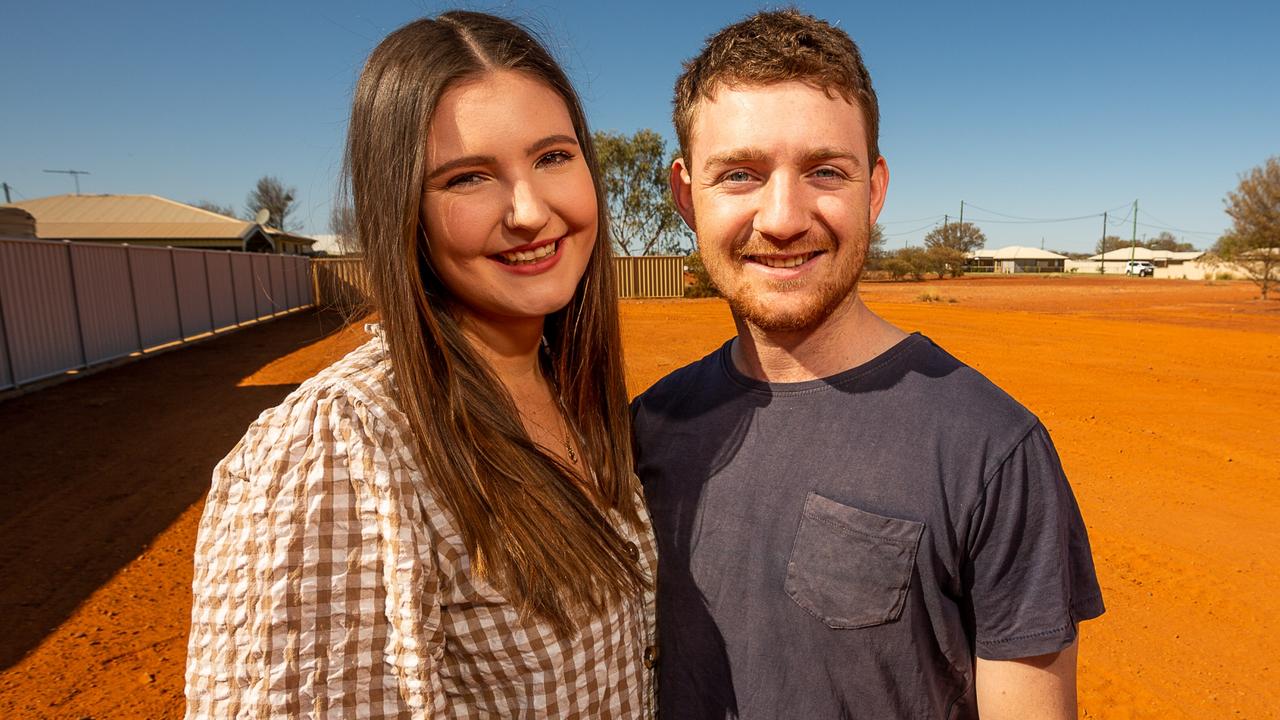 The couple in their early 20s said there weren’t a lot of people their age getting into the proeprty market. Picture: Leon O'Neil