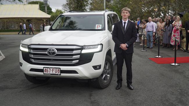 Students arriving in style for the 2024 Glasshouse Christian College formal at Flaxton Gardens.