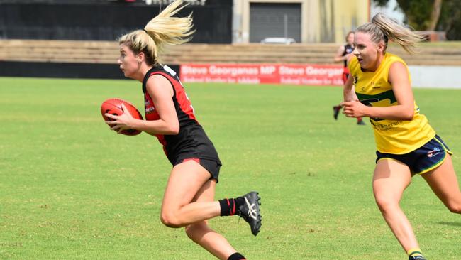 West Adelaide SANFLW star Zoe Venning in action against Woodville-West Torrens in round two. Picture: Raymond Hutchinson