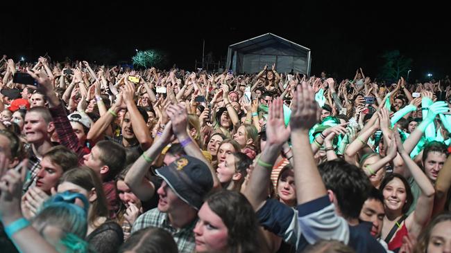 The crowd as Hilltop Hoods performs at the 2019 triple J's One Night Stand at Lucindale. Picture: Tom Huntley