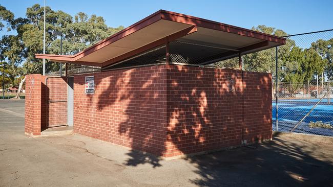 The toilet block at Blair Athol Reserve, where where a 10-year-old girl was sexually assaulted. Picture: Matt Loxton