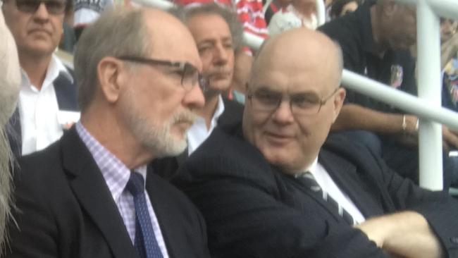 Former ARLC boss John Grant with Allianz Stadium CEO Jamie Barkley.