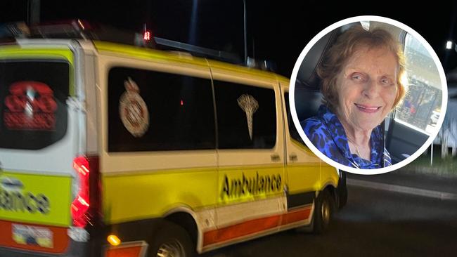 An ambulance outside Maryborough Hospital on Tuesday night.