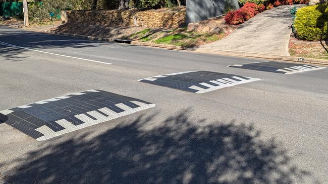 Hated speed bumps at Sturt Ave, Hawthorndene. Picture: Darren Chaitman
