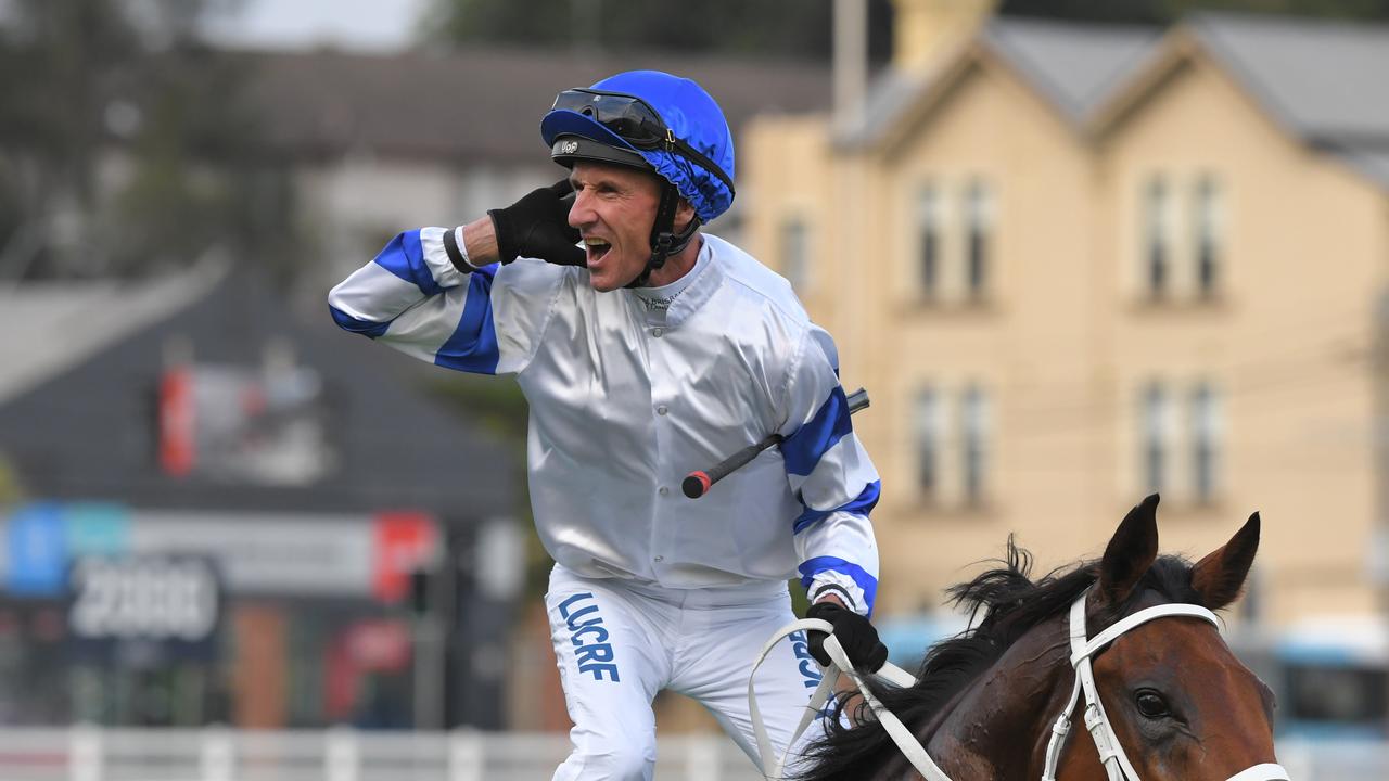 I can’t hear you? Glen Boss after winning the 2019 Epsom Handicap on Kolding.