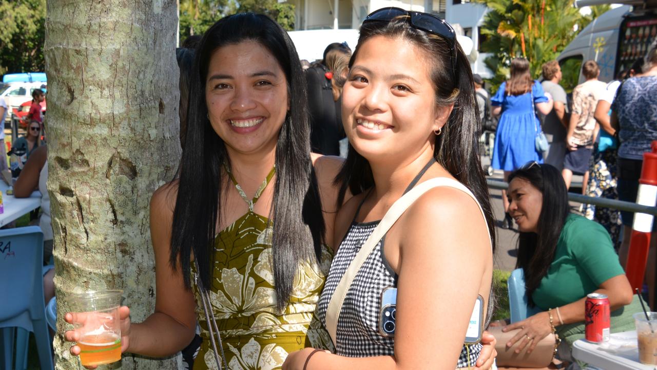 Sumire and Rosalie enjoyed a day out at the vibrant Festival of the Knob at Yorkeys Knob on Saturday. Picture: Bronwyn Farr