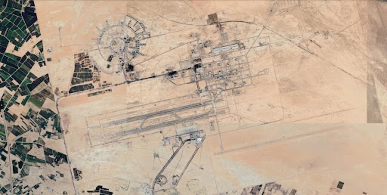 The Isfahan International Airport (Shahid Beheshti) may have been targeted in an Israeli drone strike on Iran. The facility is shared by the Iranian Air Force’s 8th Tactical Fighter Wing - two squadrons of 1970s vintage F-14 “Tomcat” fighters - tasked with defending the city’s arms manufacturing centres and a nearby uranium refining facility. Picture: Google Maps
