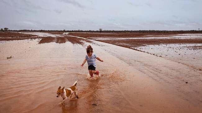 Rain at Burkobulla Station North of Eromanga in Queensland. Picture from Hannah Hahn via Facebook.