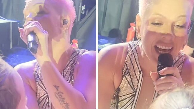 Pink has delighted a young fan by serenading her on his birthday. Picture: TikTok