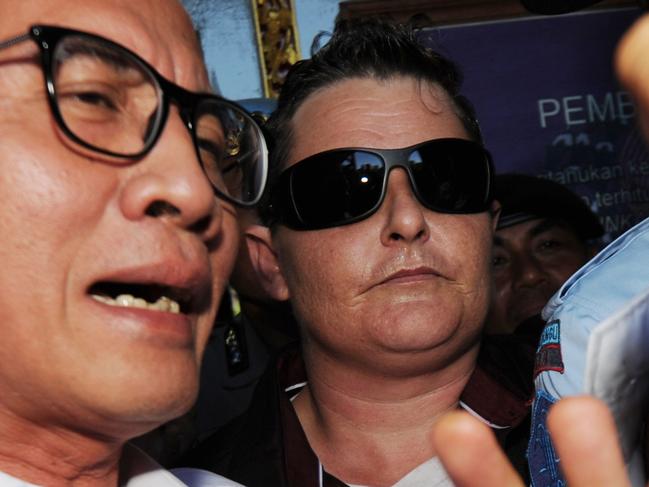 Bali Nine drug courier Renae Lawrence leaving Bangli jail..