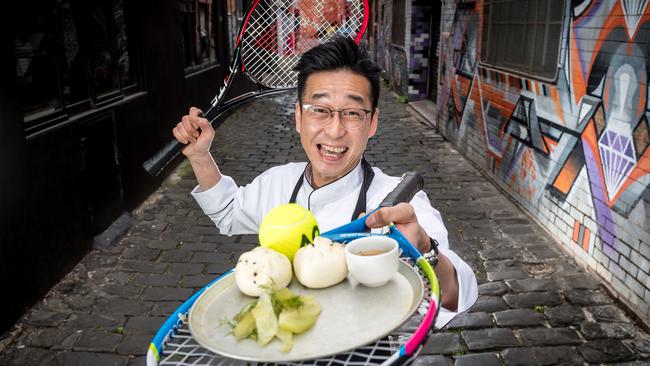 Beijing Betty’s Anthony Choi will be serving up mushroom-filled bar buns at the Australian Open. Picture: Jake Nowakowski