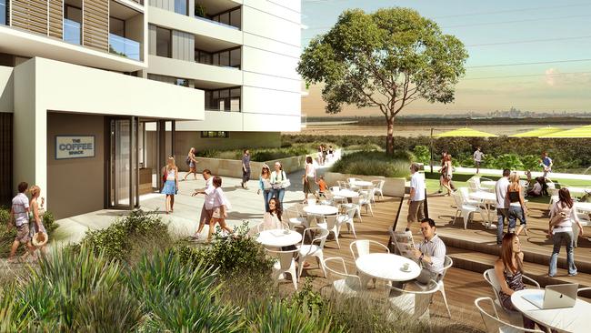 Architectural rendering of Woolooware Bay Town Centre development project. Picture: Supplied