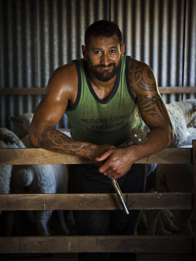 Stacey Te Huia, a shearer from Bathurst, NSW.