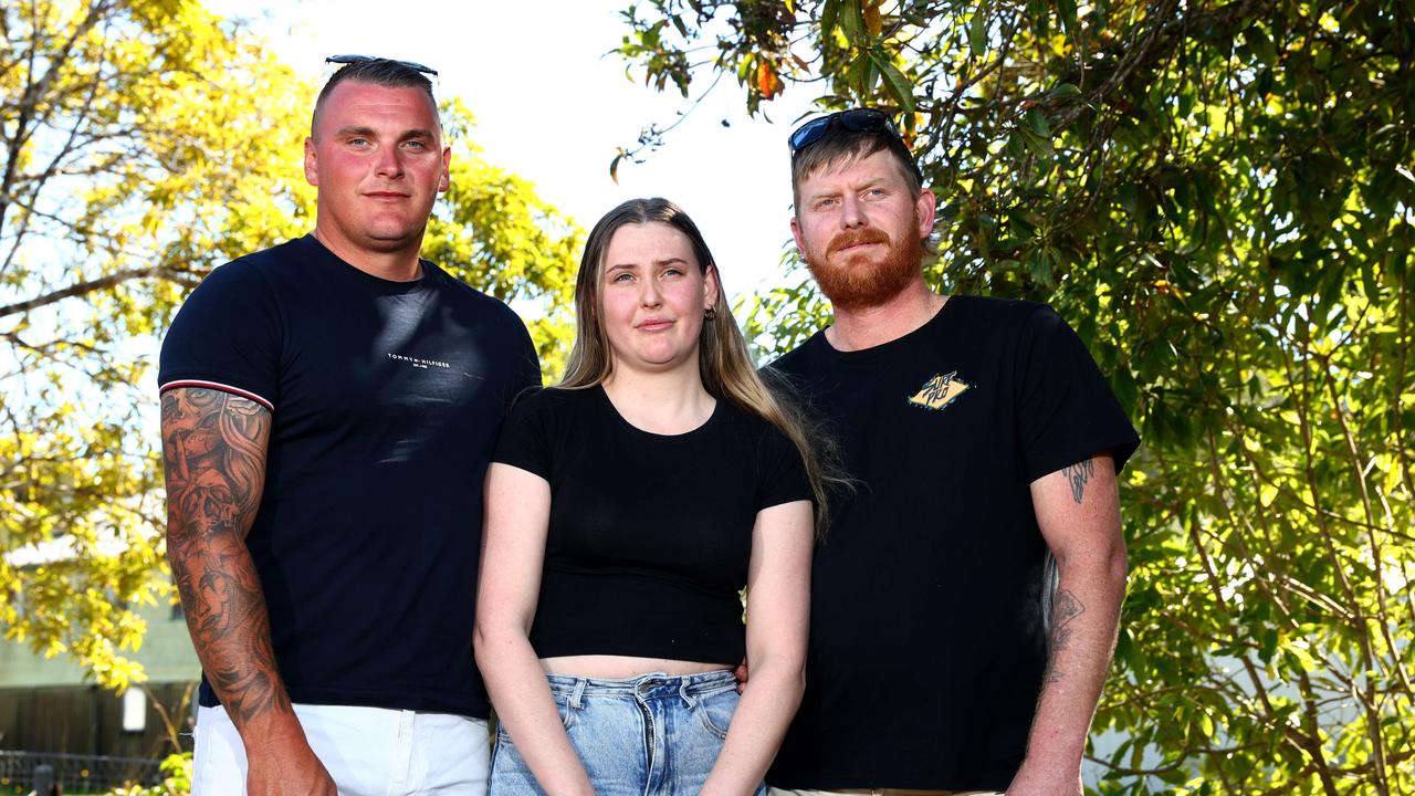 Brodie, Sunshine and William Satterley pay tribute to their sister Gypiy. Picture: David Clark