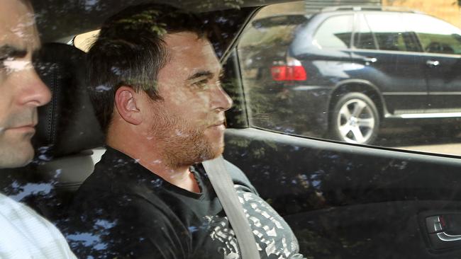 James Thomas Howell  is on trial for the murder of 26-year-old Brisbane restauranteur Peter Milos. Picture arriving at the Brisbane Watchhouse. Picture: Jack Tran