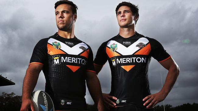 Portrait of the Tigers pair of Luke Brooks and Mitch Moses. pic. Phil Hillyard