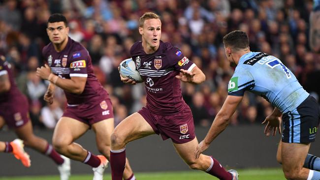 Maroons skipper Daly Cherry-Evans at Suncorp Stadium’s State of Origin I match. Picture: AAP Image/Dave Hunt